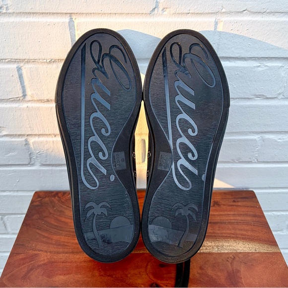 Gucci *AUTHENTICATED* GG High ‘Logo Print’ Black Canvas Sneakers, Men’s SZ 9 - Picture 10 of 16